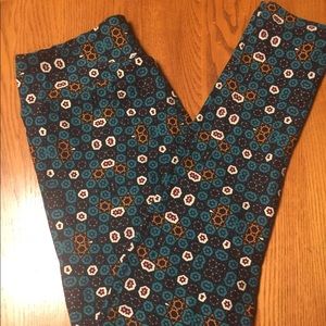 ✨$5 Bargain✨ OS LuLaRoe Leggings, Teal and Bronze